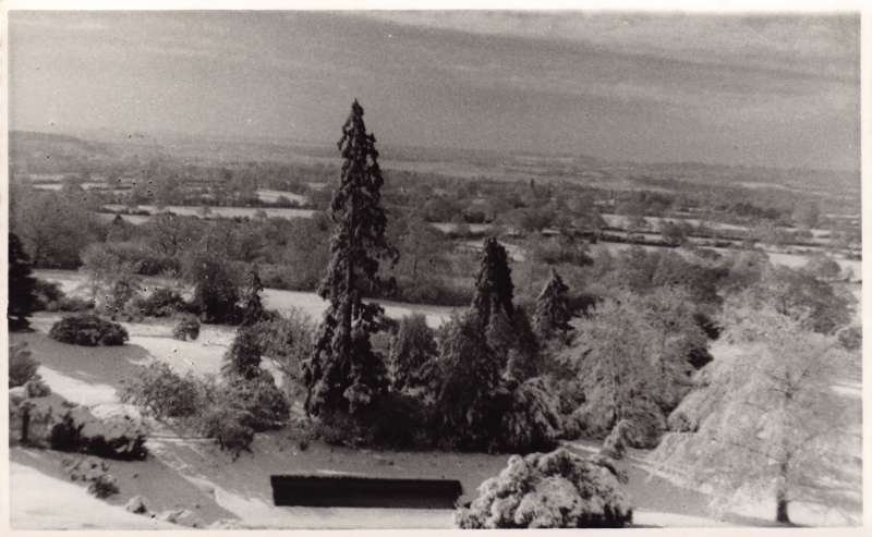 Photo of the snow covered grounds at Le Court